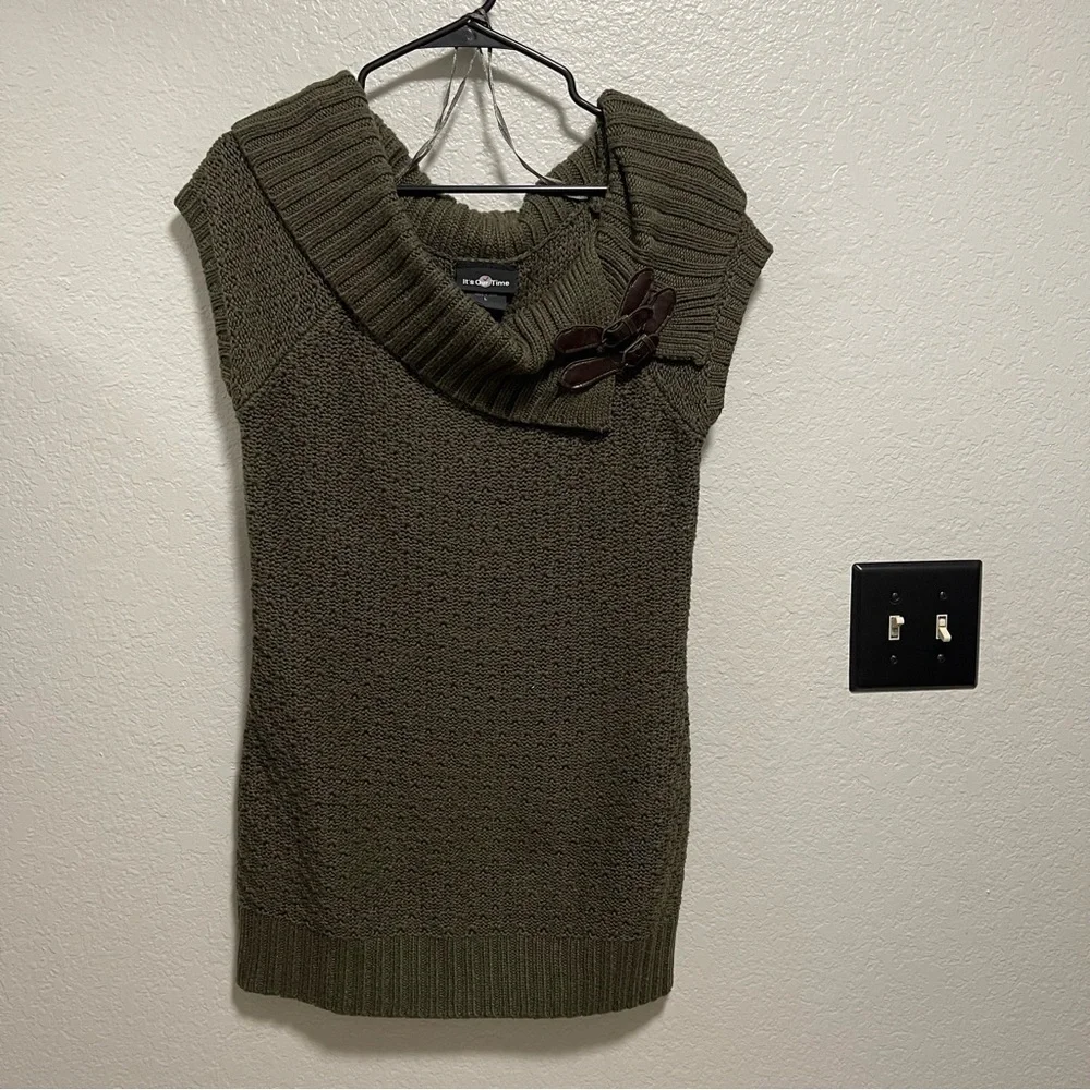 Its Our Time Women’s Cowl Neck Knit Tunic Sweater Size Large
